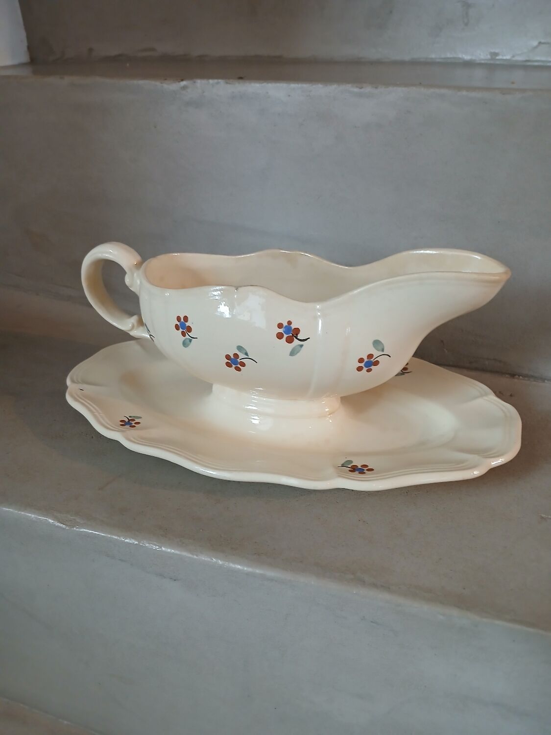 Antique sauce boat from Digoin and Sarreguemines