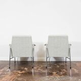 Vintage metal armchairs “Bat” by Wchód Zadziele, Poland, 1960s, set of 2