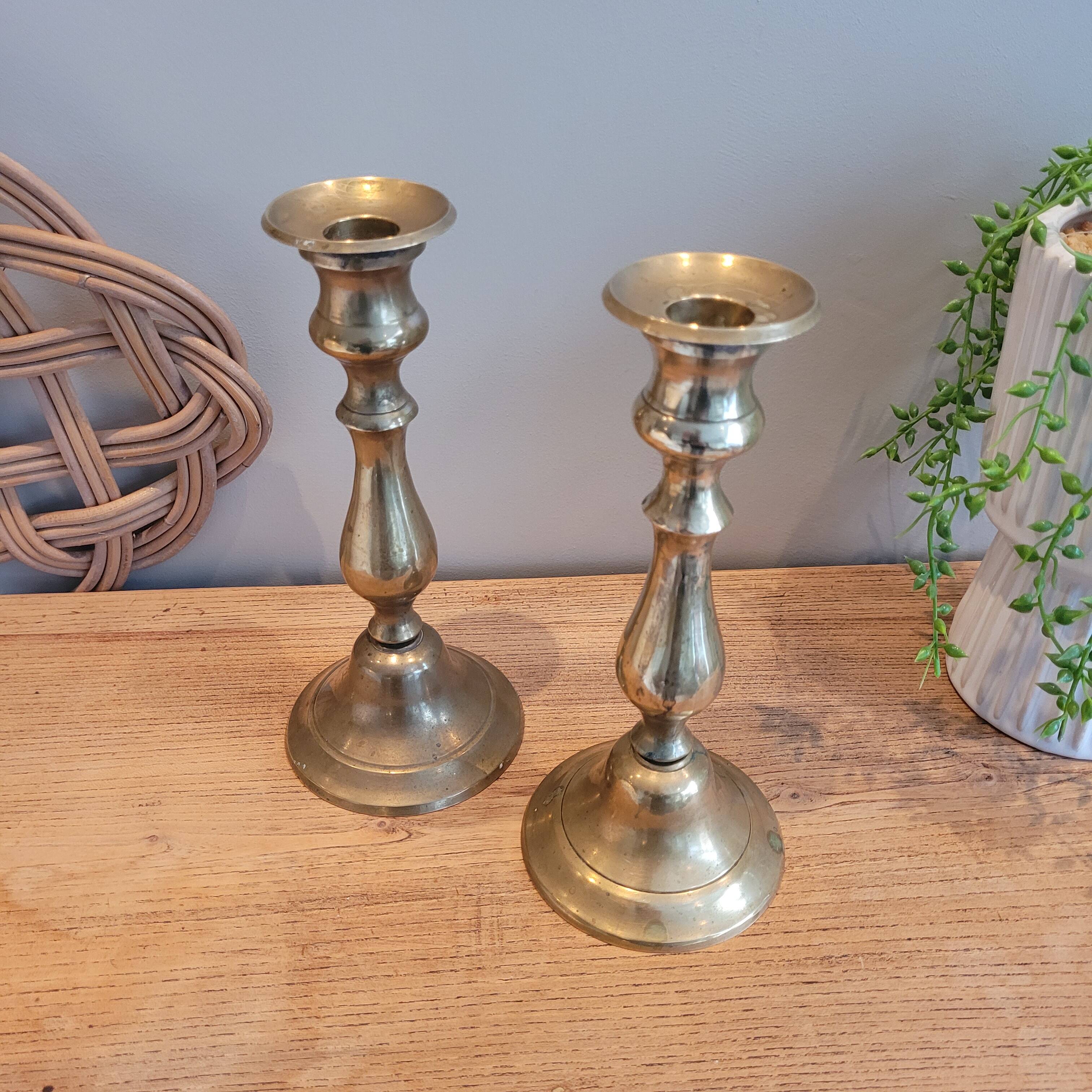 La Redoute x Selency pair of brass candle holders 21
