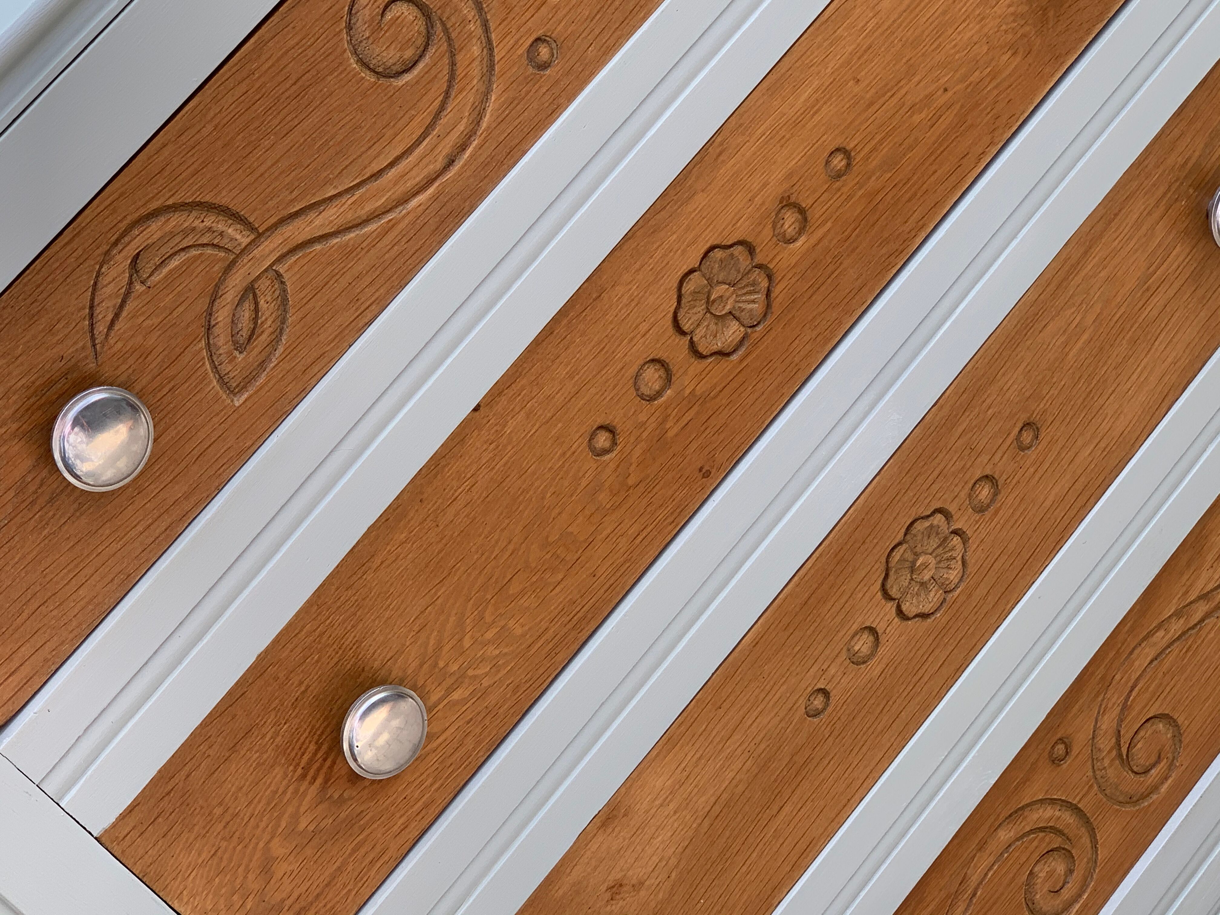 40's grey green art deco chest of drawers