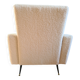 Fauteuil style Rockabilly tissu bouclettes blanches
