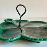 Vintage Glazed Ceramic Barbotine Dish