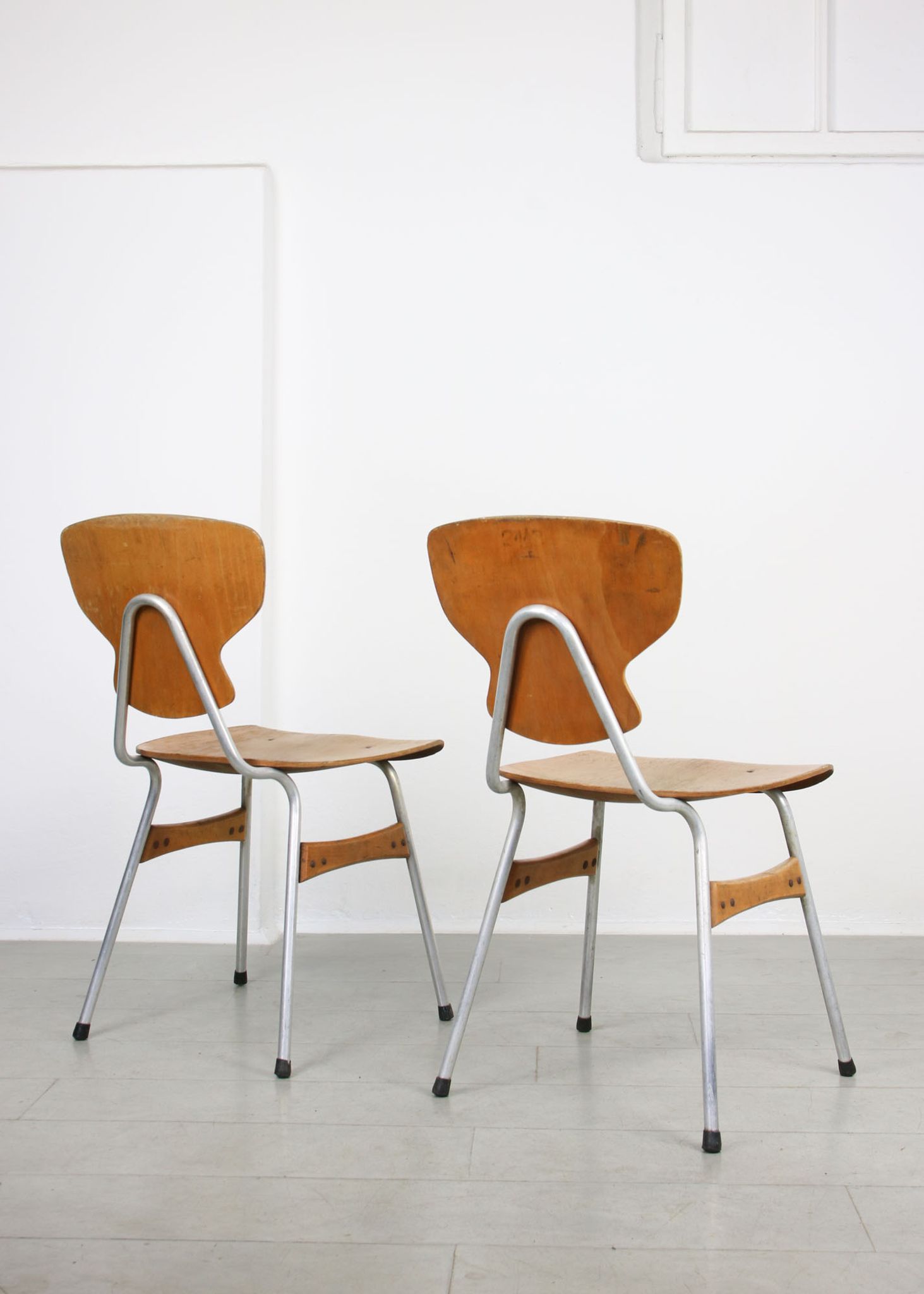 Mid-century plywood chairs by niko kralj, set of 2