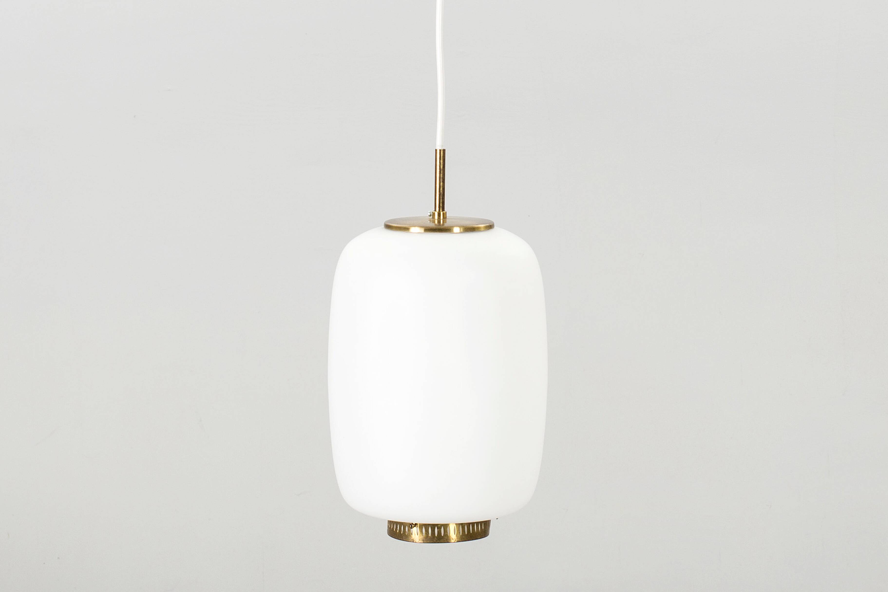 Two large glass Bent Karlby hanging lamps model Kina, Denmark 1960's