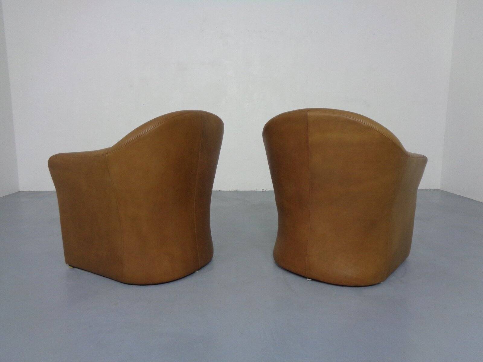 Set of Mid-Century German Leather Cocktail Chairs by Walter Knoll, 1960s