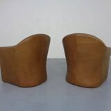 Set of Mid-Century German Leather Cocktail Chairs by Walter Knoll, 1960s