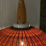 Vintage wicker flower pendant light