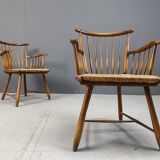 WKS 7 Armchairs with Wickerwork Seat by Arno Lambrecht for Wk Möbel, Germany, 1950s - set of 4