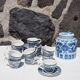 Set of 11 Churchill coffee cups with blue English patterns