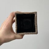 Rectangular ceramic vase in brutalist style