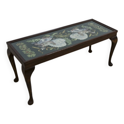 Table basse 1940 needlewoman shop london broderie sous verre