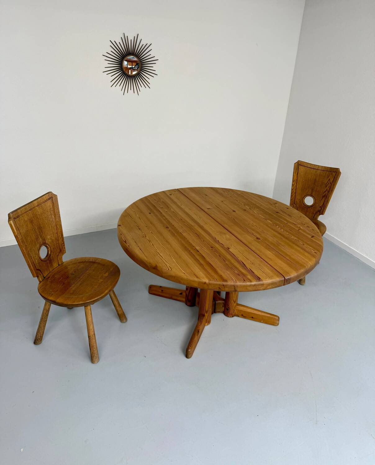 Antique solid pine table, Scandinavian design Rainer Daumiller, 70s