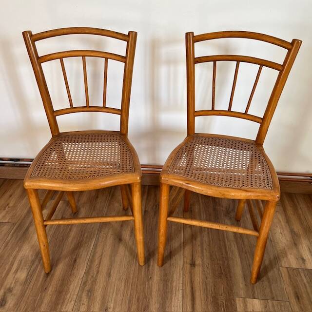 Pair of cane chairs