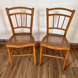 Paire de chaises cannées