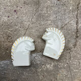 Pair of ceramic squirrels from Limoges signed Rys