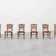Set of 6 art nouveau dinner chairs in the manner of Victor Horta, Belgium