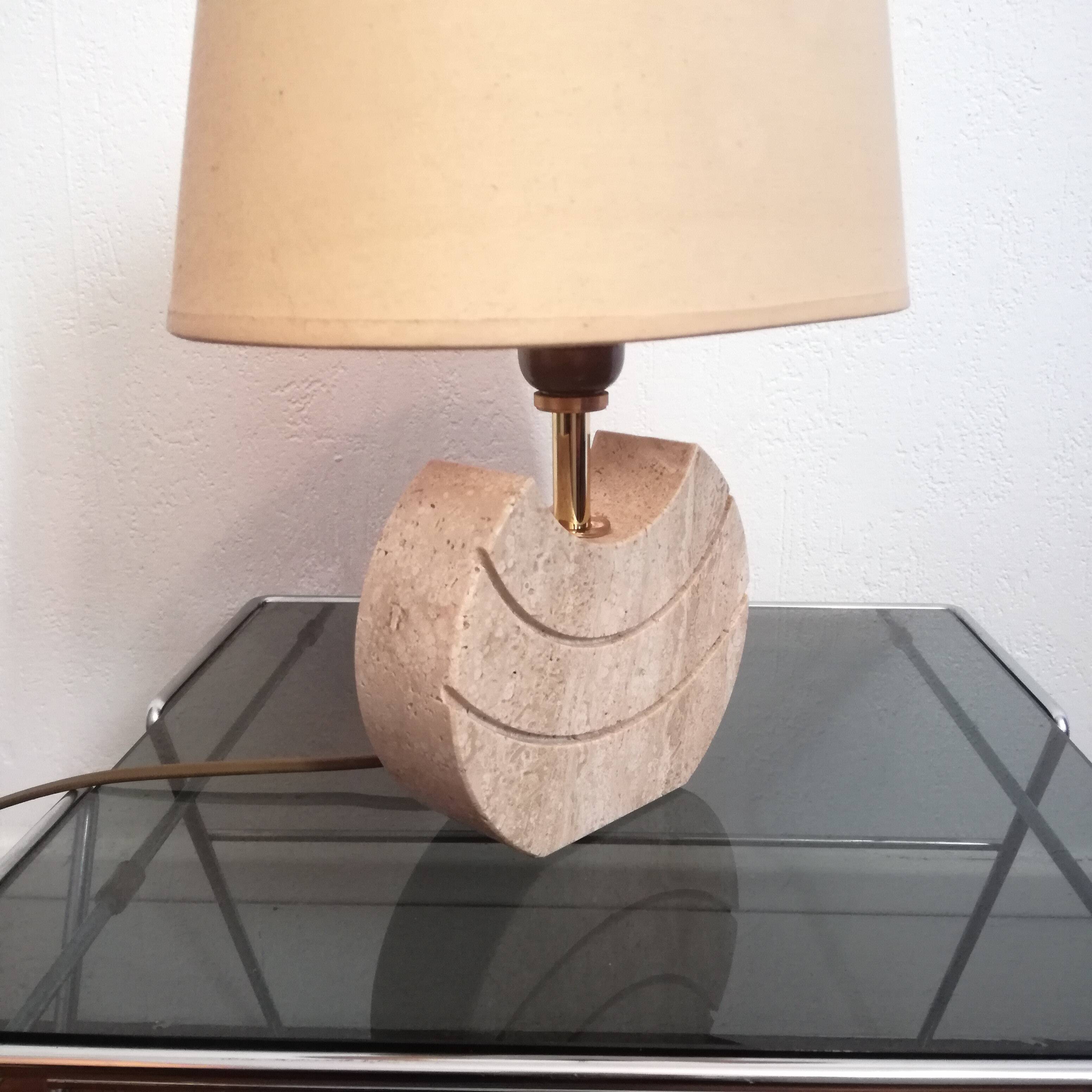 Small travertine lamp 1970