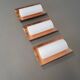3 x Bankamp Leuchten sconces / wall lights '80s white glass / glass with a layer of copper