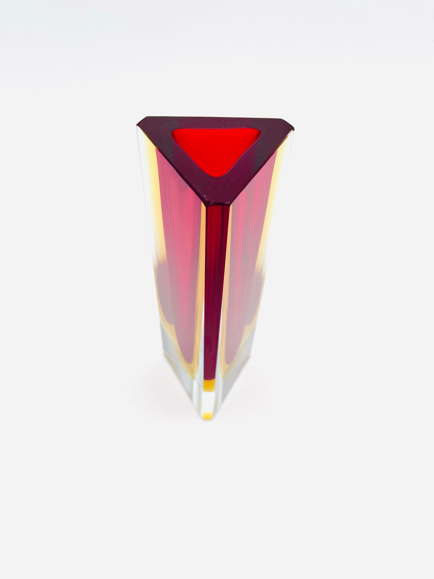 Vase Luigi Mandruzzato - Murano - Sommerso - Red & Amber