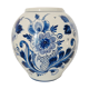 Delft earthenware vase floral decoration