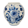 Delft earthenware vase floral decoration