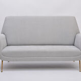 Reupholstered Grey Italian Mid-Century Modern sofa by Gigi Radice for Minotti