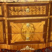 Chest of drawers Transition Style Louis XV marquetry and bronze