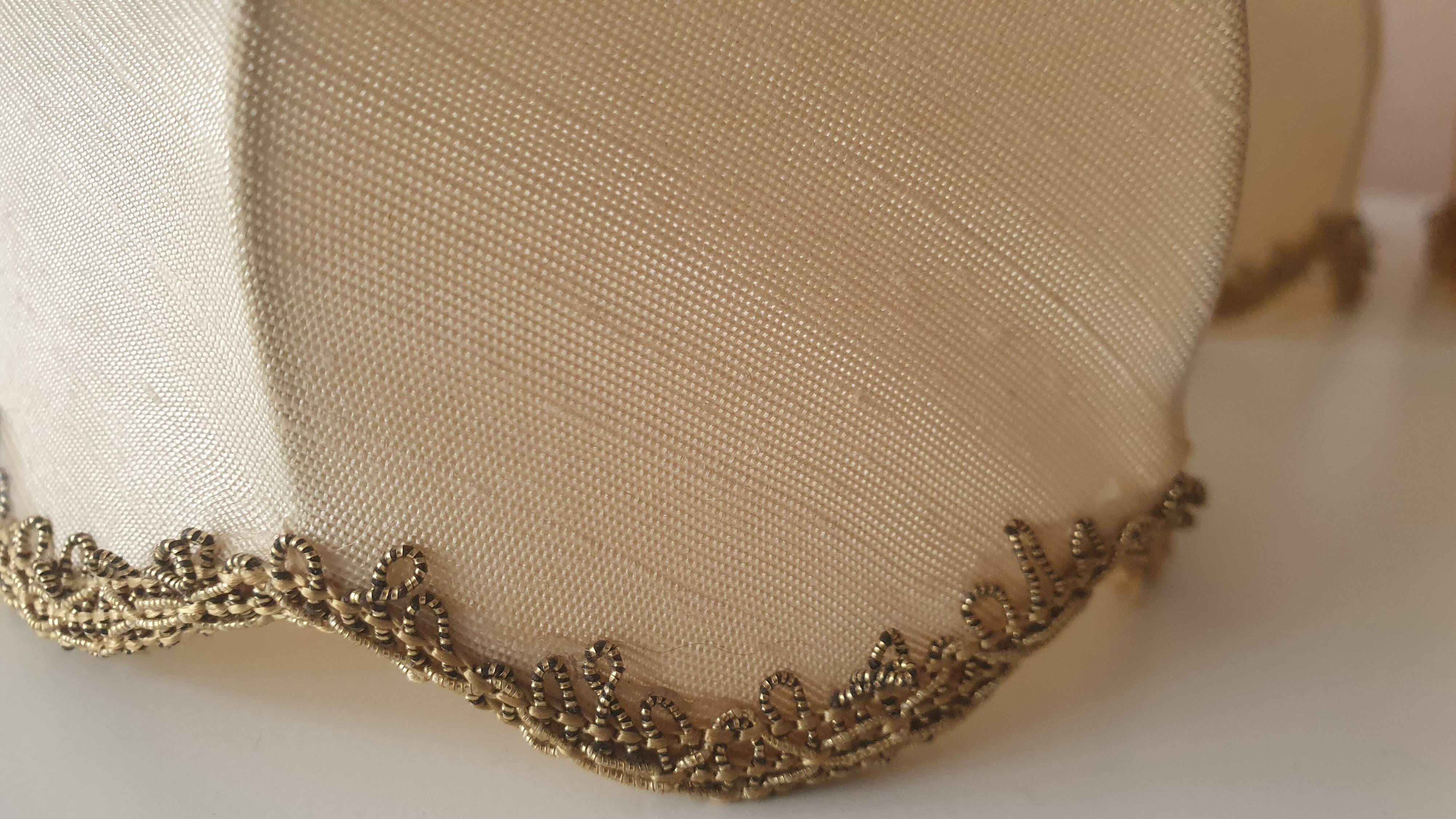 Set of 4 fabric lampshades with fringes