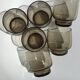6 verres à eau fumés brun 70’s hauteur 8cm