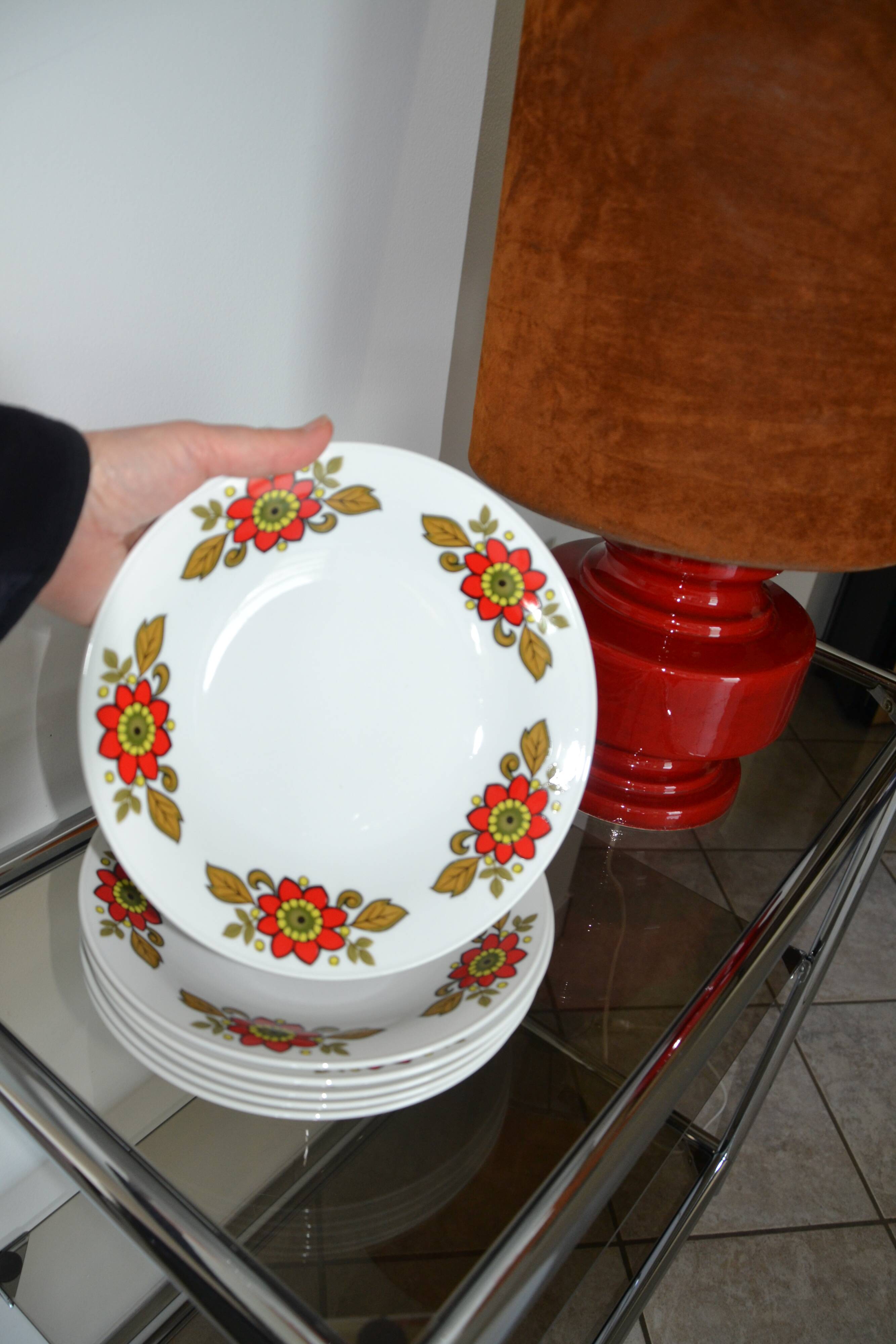 6 Bavaria W Germany floral deep plates