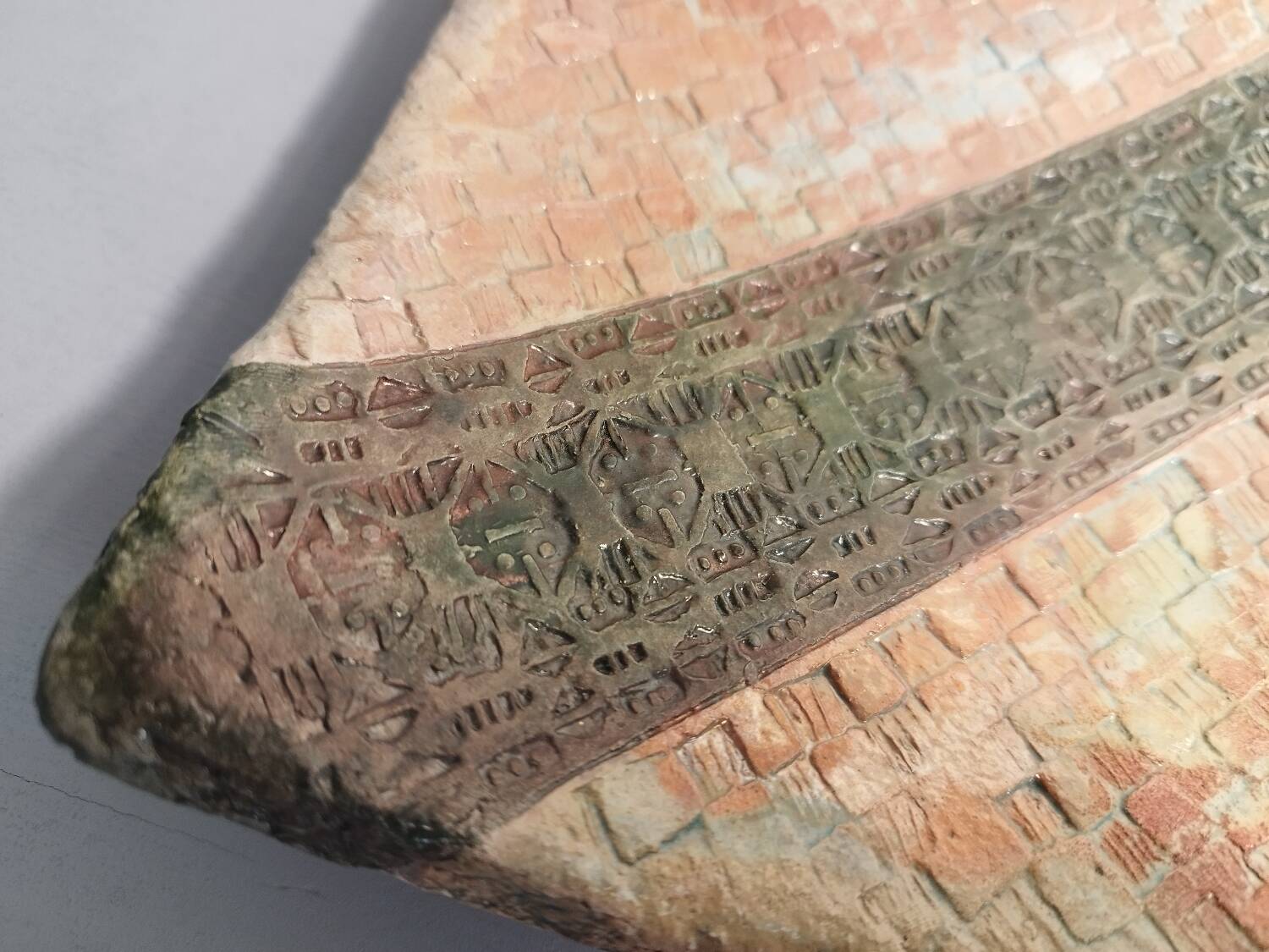 Ceramic trinket tray with ethnic decoration