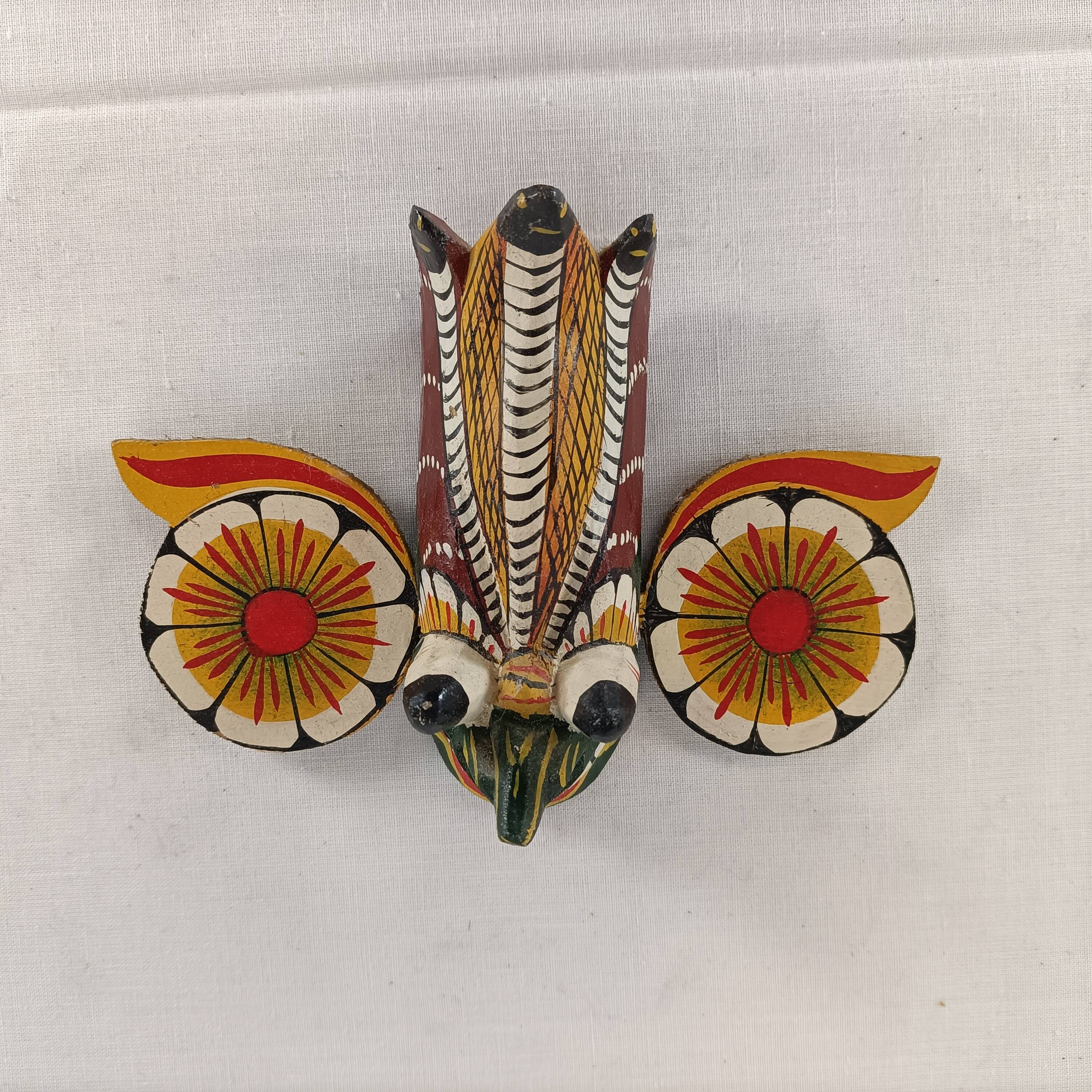 Decorative tribal wooden winged mask Z017