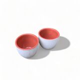 2 6cm ceramic tumblers enameled inside, espresso or aperitif cups