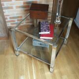 Coffee table beveled glass Pierre Vandel 70s