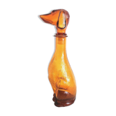 Glass dachshund decanter from Empoli, Italy 1960