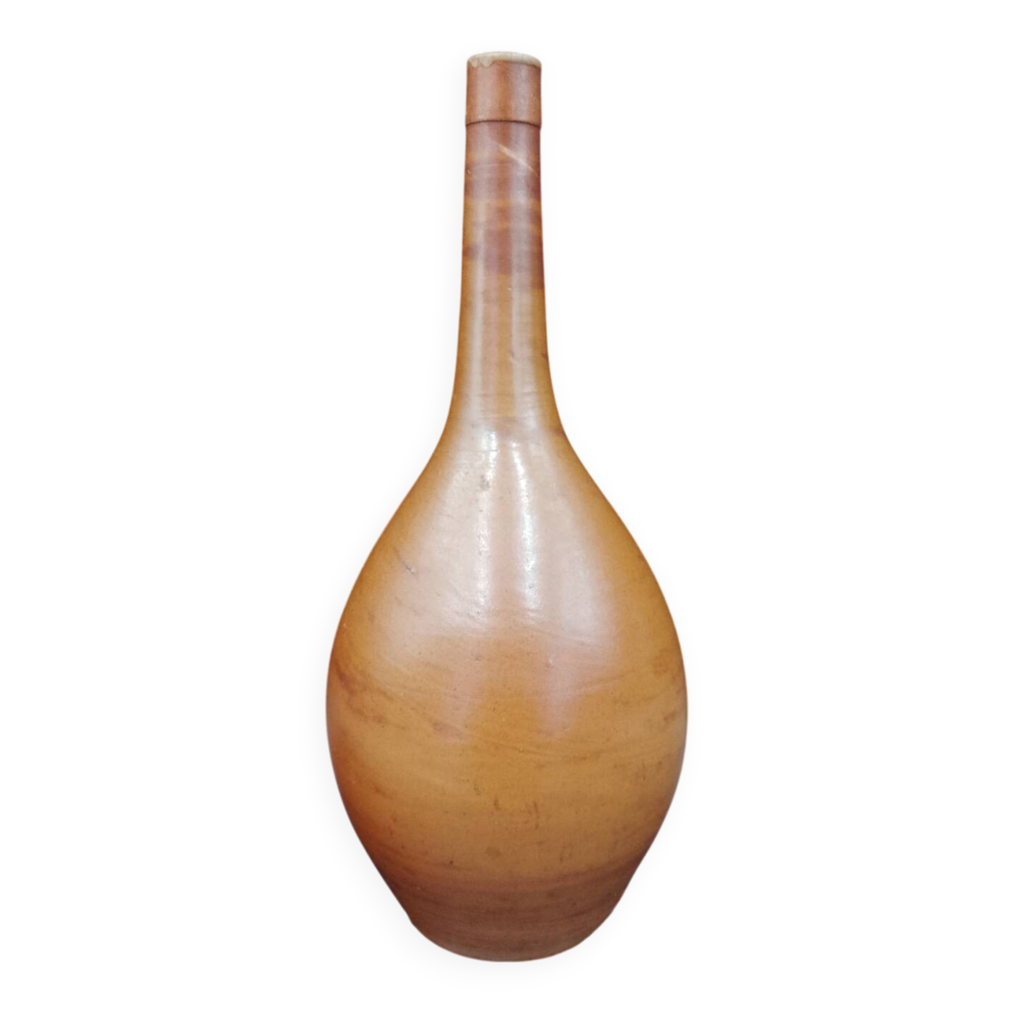 Antique glazed stoneware bottle signed EUG. VINCENT & Cie in Lyon