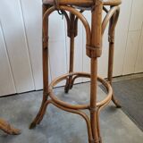Paire de tabouret de bar en bambou 70's