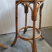 Paire de tabouret de bar en bambou 70's