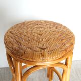 Pair of high rattan stools