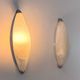 Pair of vintage wall lights in chrome and opaline, France 1990