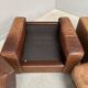 Ensemble de fauteuils en cuir marron vintage, années 1970.