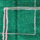 Hand-woven green wool rug, size 150 x 150 cm