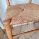 Set of 4 vintage Italian chairs in wood and straw.