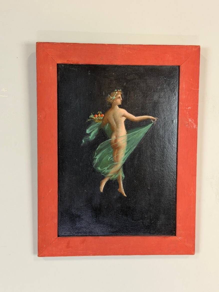Sequence of 4 female allegories, oil on cardboard, after Tommaso Piroli (1752-1824)