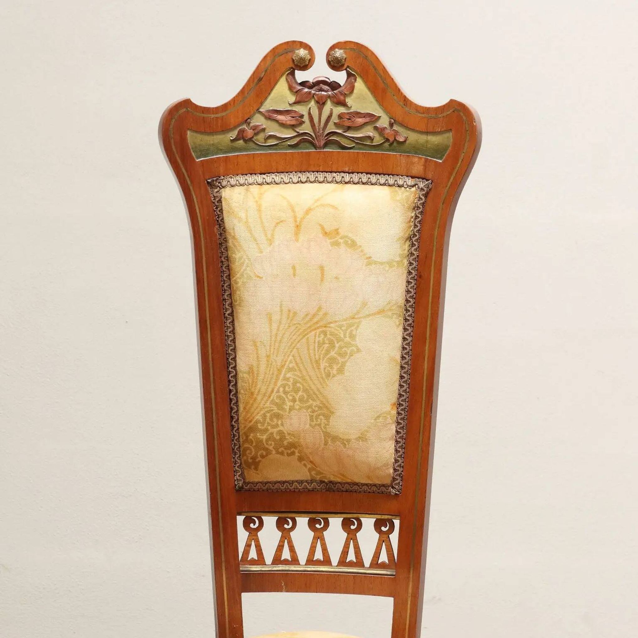 Group of Art Nouveau chairs and armchairs Italy 19th Century