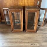 Pair of beveled glass display cases