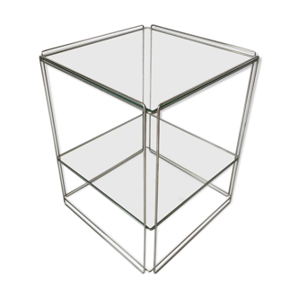 Two-tiered silver side table, circa 1960