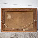 Tableau vintage, tableau nature morte poisson, peinture signée , décoration murale,home decor