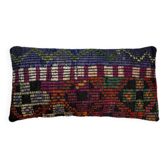 Vintage turkish kilim cushion cover , 30 x 60 cm