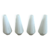 Set of 4 antique white glass tulips for wall lamp chandelier.